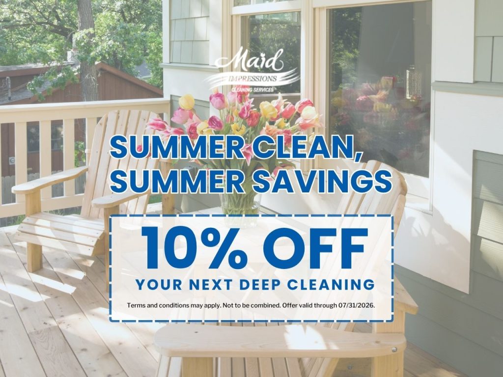 10% off deep cleaning promo 10% off your next deep cleaning. Terms and conditions may apply. Not to be combined. Offer valid thru July 31, 2026